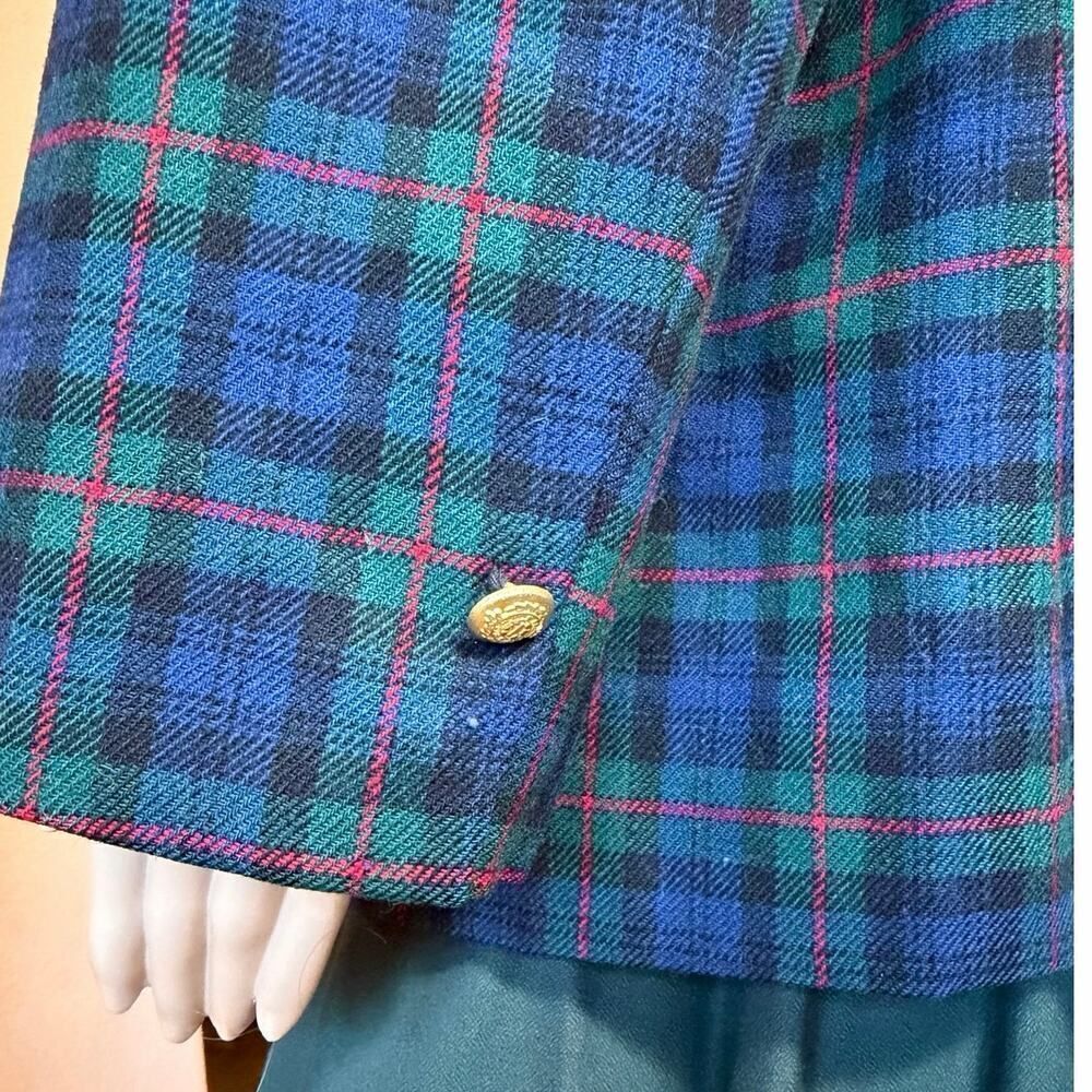 Vtg Pendleton Plus 16W Black Watch
Tartan Blazer 100% Wool Gold Button Academia - Picture 6 of 16
